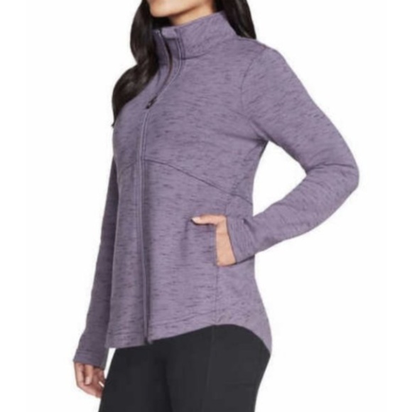 Skechers Go Walk Womens Full Zip Knit Jacket  Purple - Picture 3 of 4